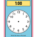 Colorful Write and Wipe Clock Worksheets