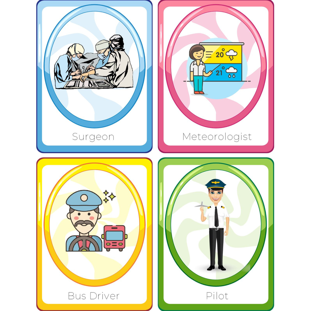 Community Helpers Professions Flashcards for Kindergarten
