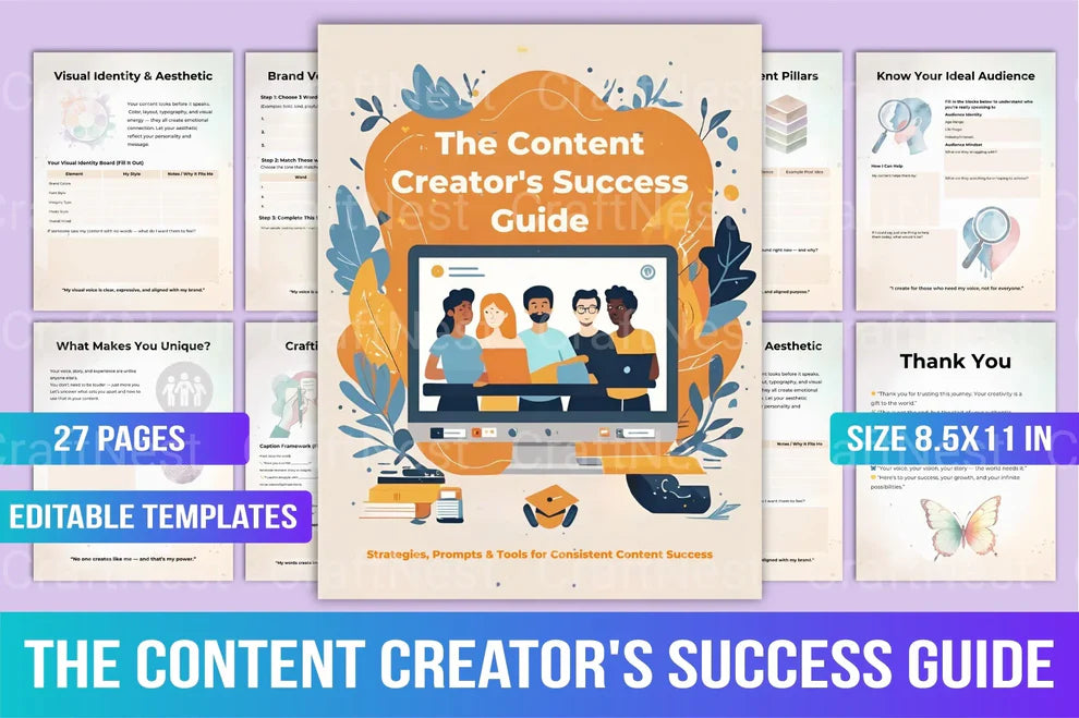 The Content Creator's Success Guide, an editable digital product.