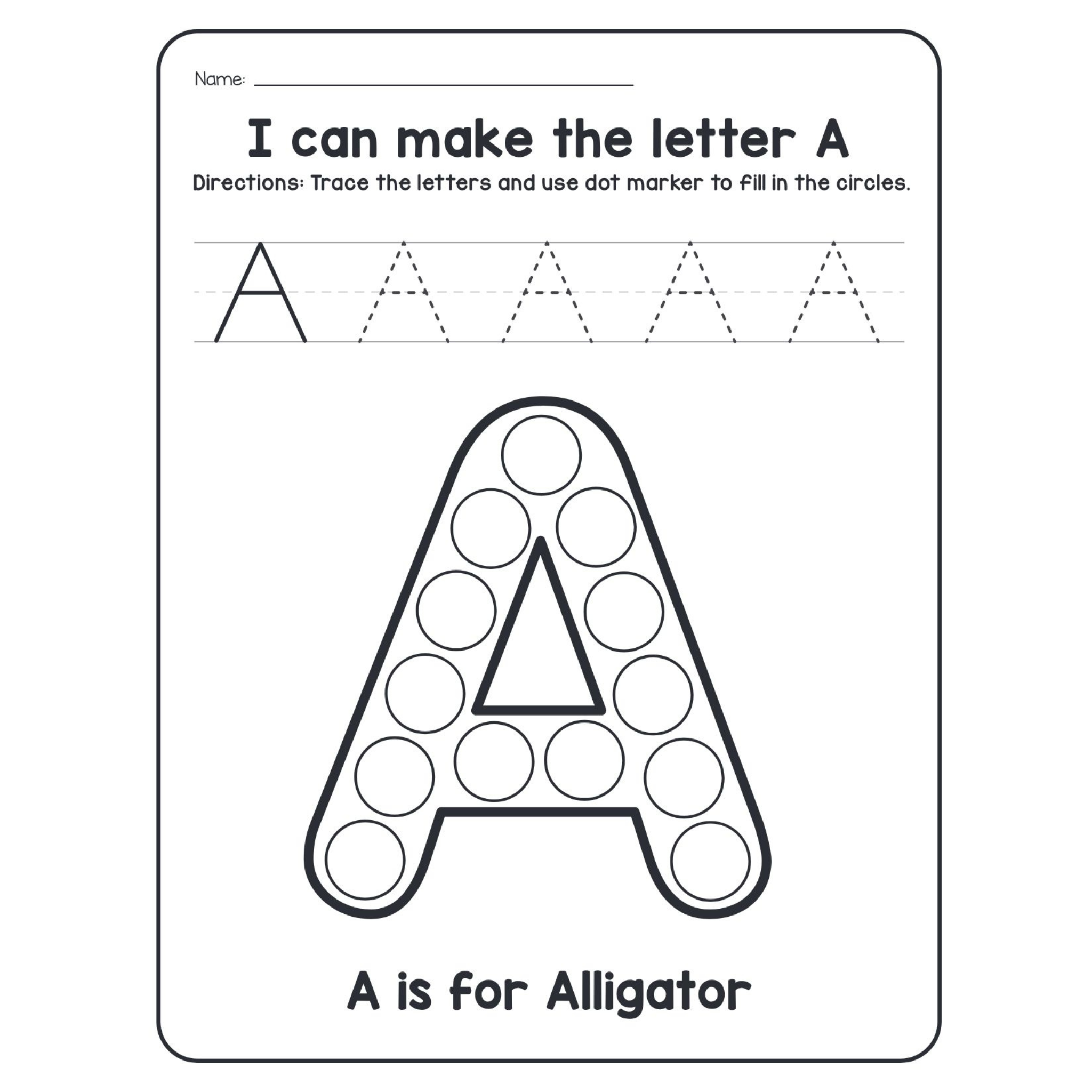 A-Z Animals Dot Marker Worksheets