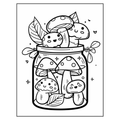 Kawaii in Jar Coloring Pages