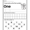 Trace Write and Color Numbers Worksheets