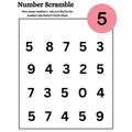 Number Scramble Count and Circle Worksheets