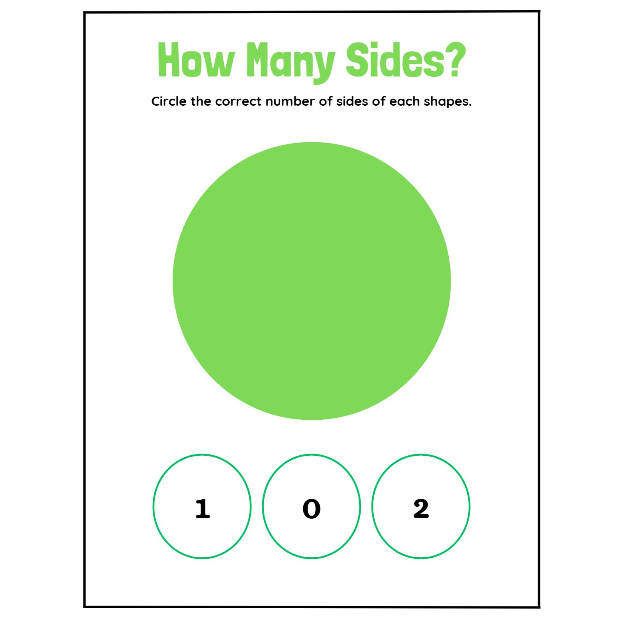 Colorful How Many Sides Worksheets