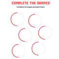 Complete and Paint Shapes Worksheets
