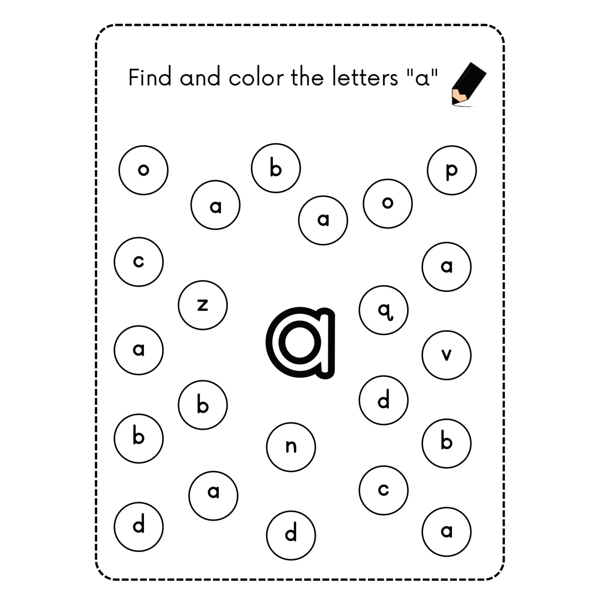 Lowercase Letter Recognition Coloring Worksheets
