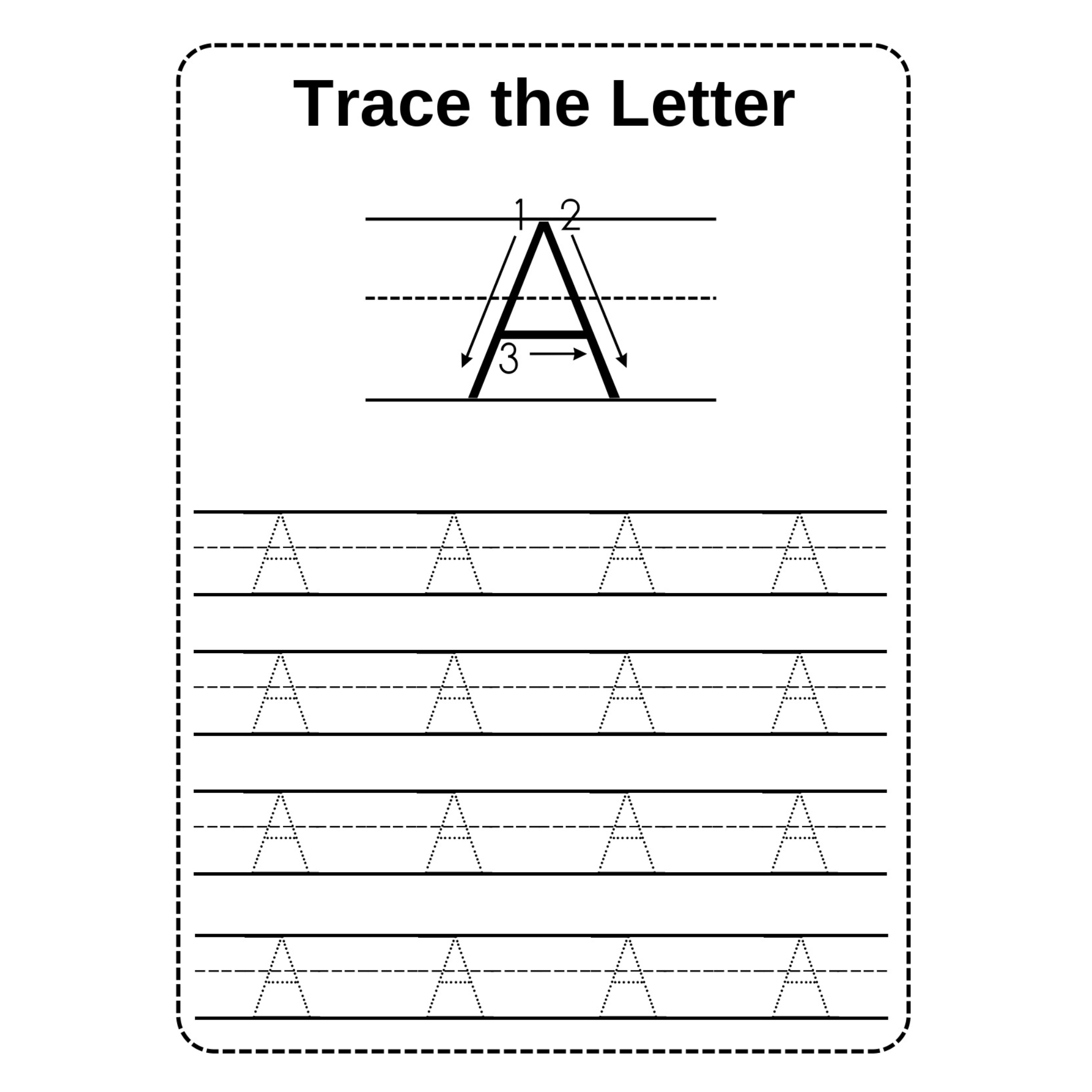 Alphabet Letter Tracing Practice Worksheets Uppercase Lowercase