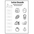 Letter Sounds Tracing Coloring Worksheets a to Z