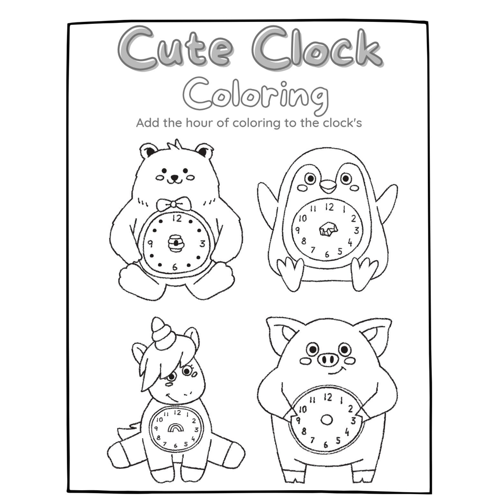 Cute Clock Coloring Pages