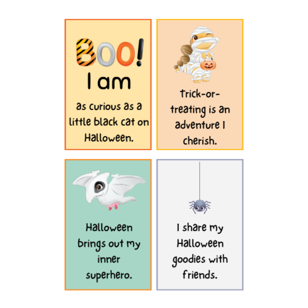 Halloween Positive Affirmation Cards for Kids