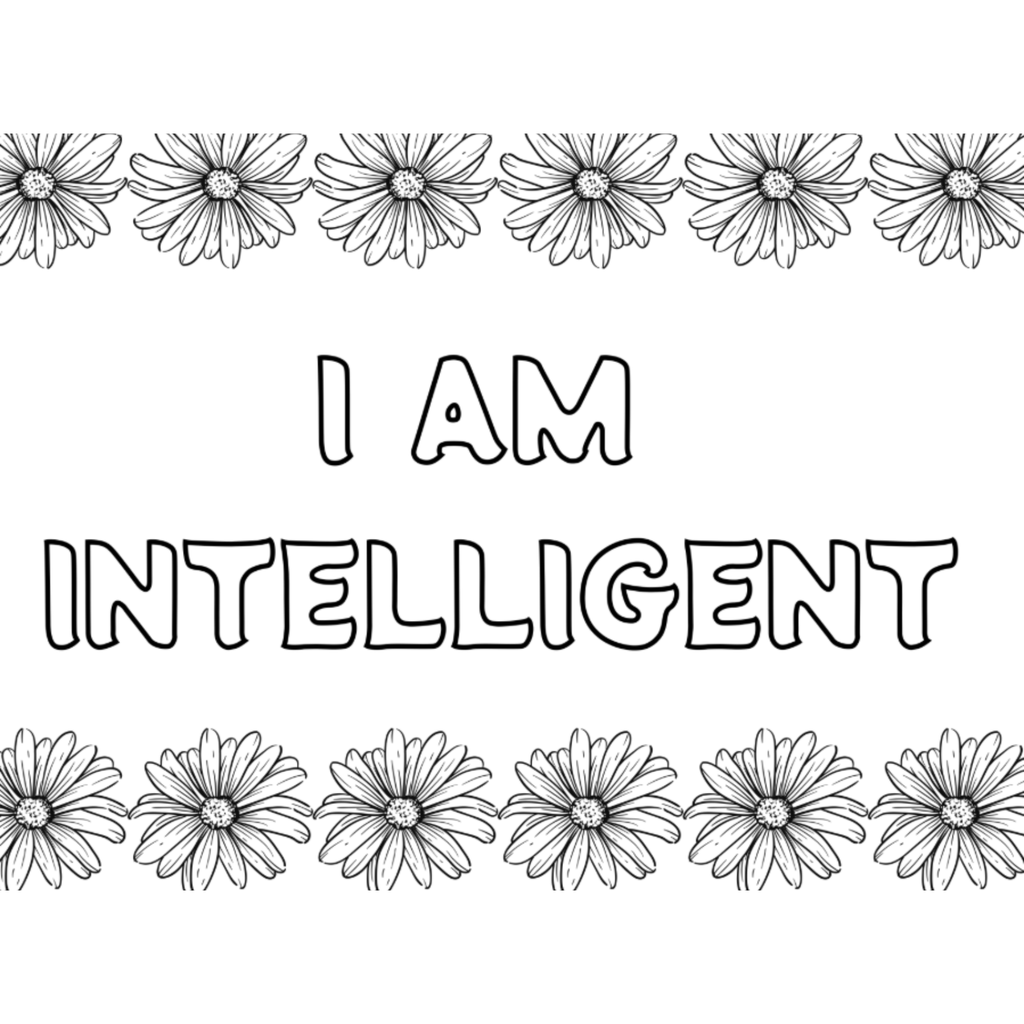 I Am Positive Affirmation Coloring Pages