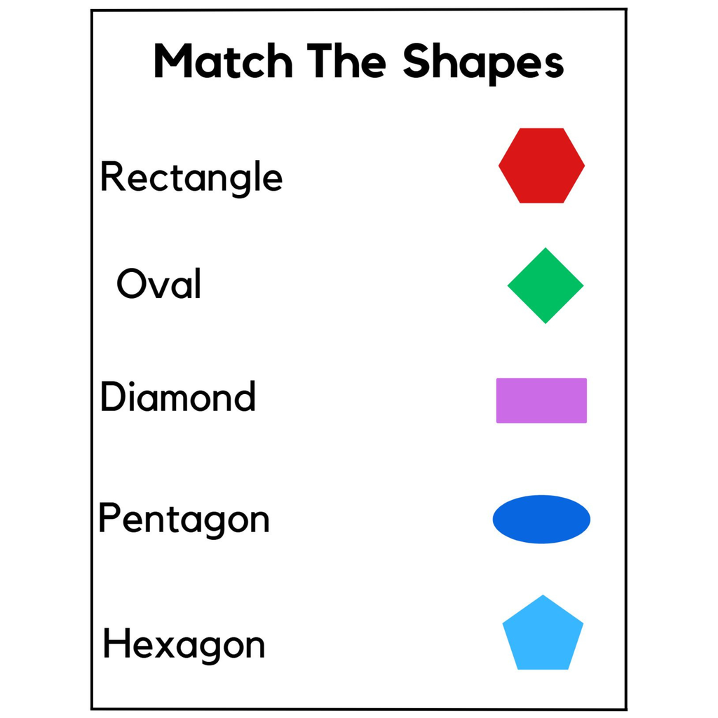 Match Shapes to Names Worksheets