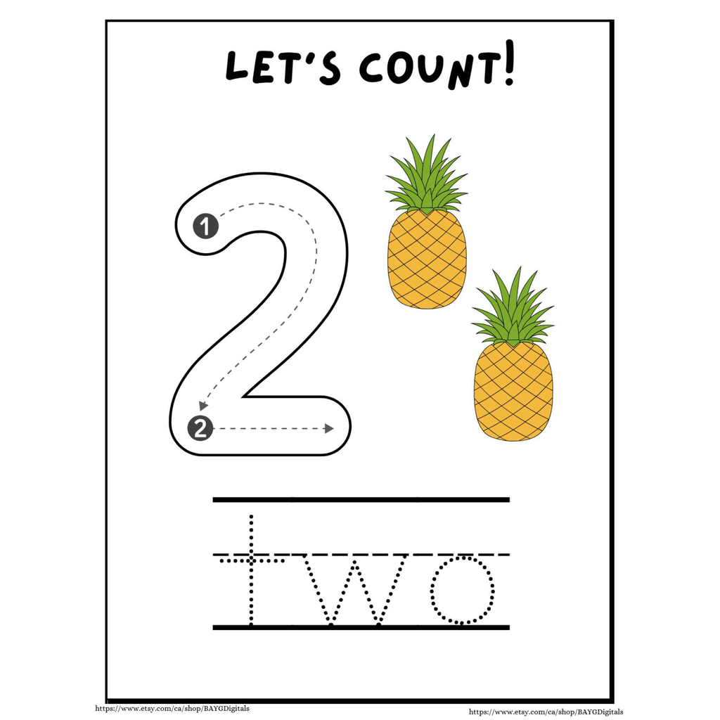 Let’s Count Number Tracing Worksheets