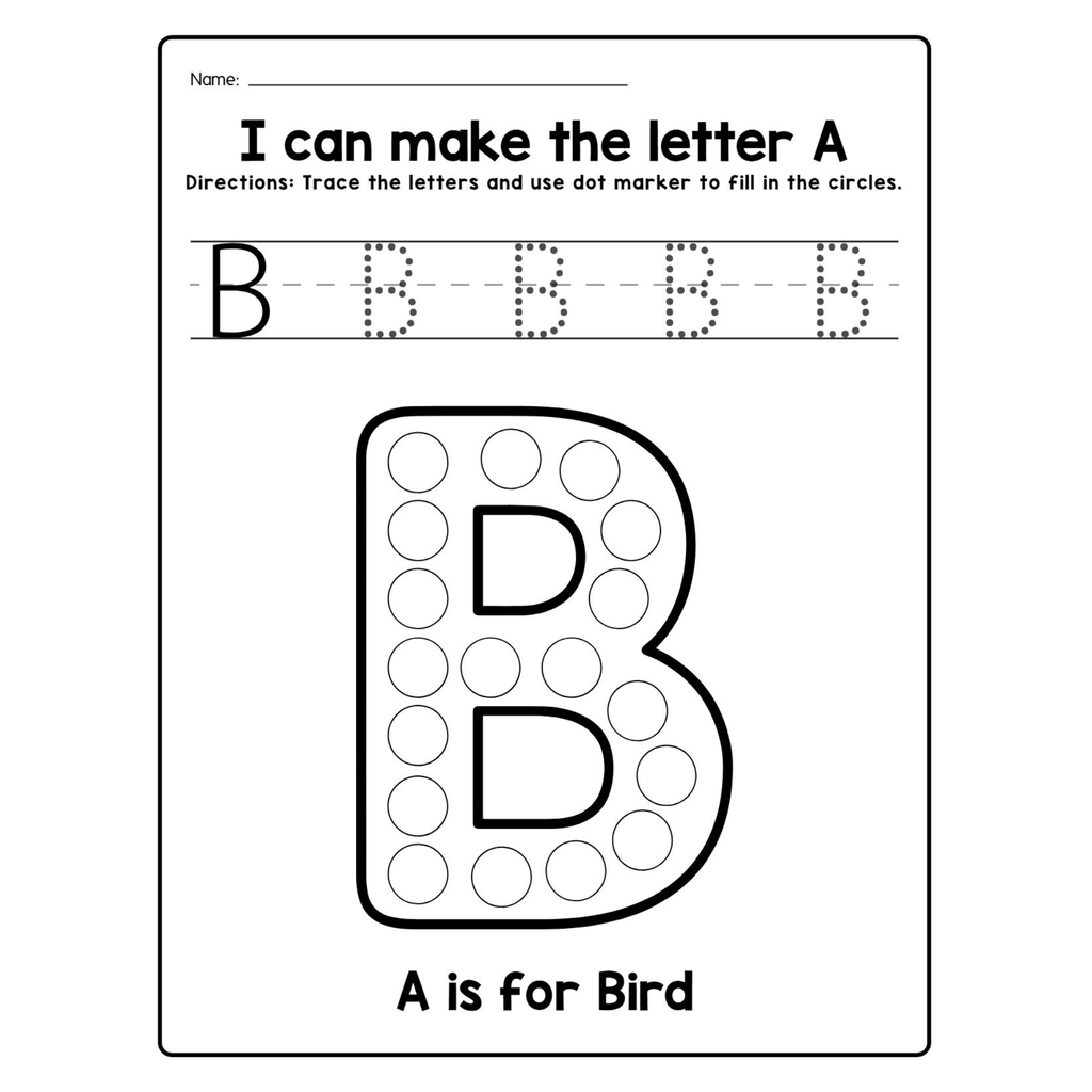 Alphabet Dot Marker Tracing Coloring Worksheets