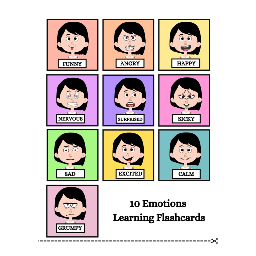 Girls Emotions Activity Flashcards