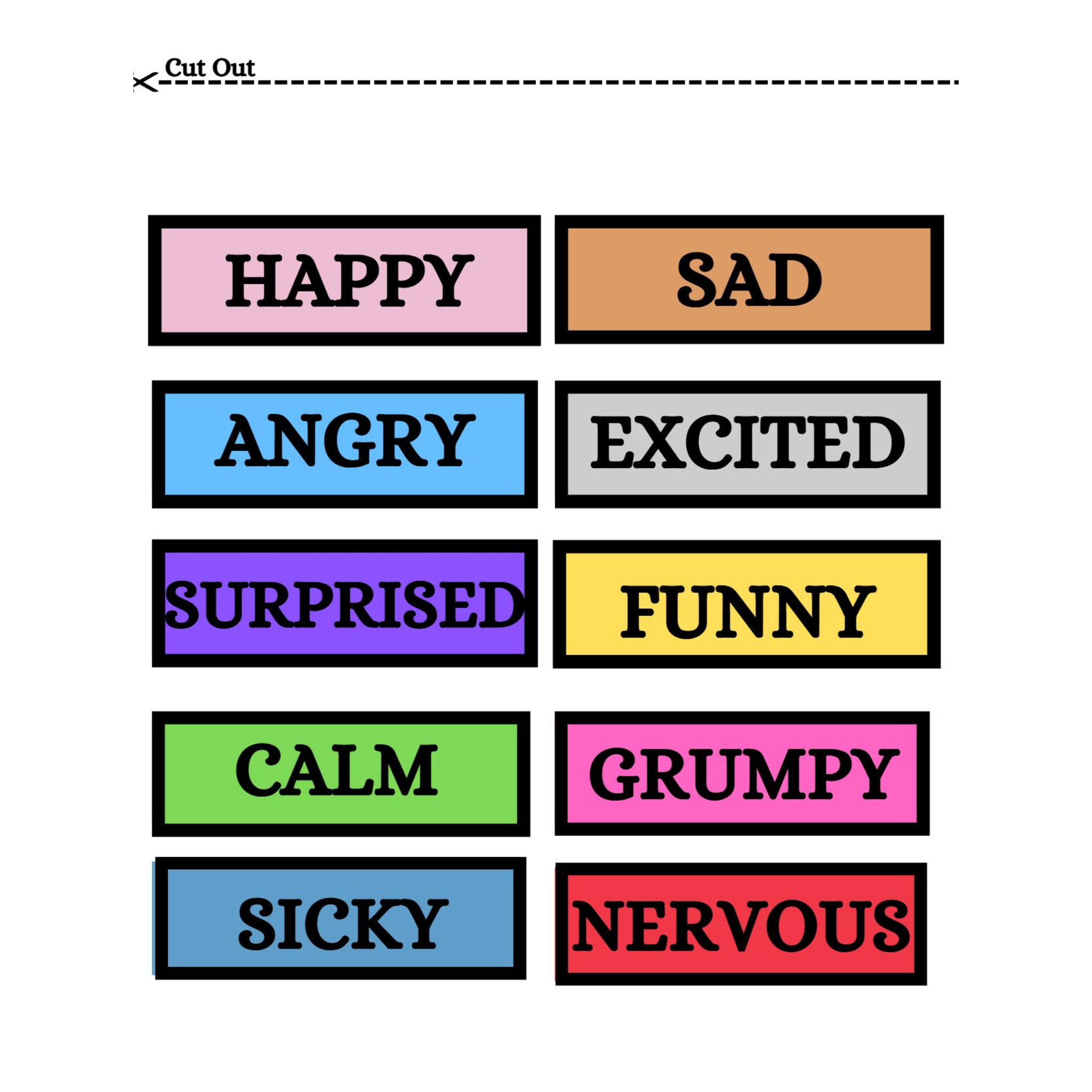 Boys Emotions Activity Flashcards
