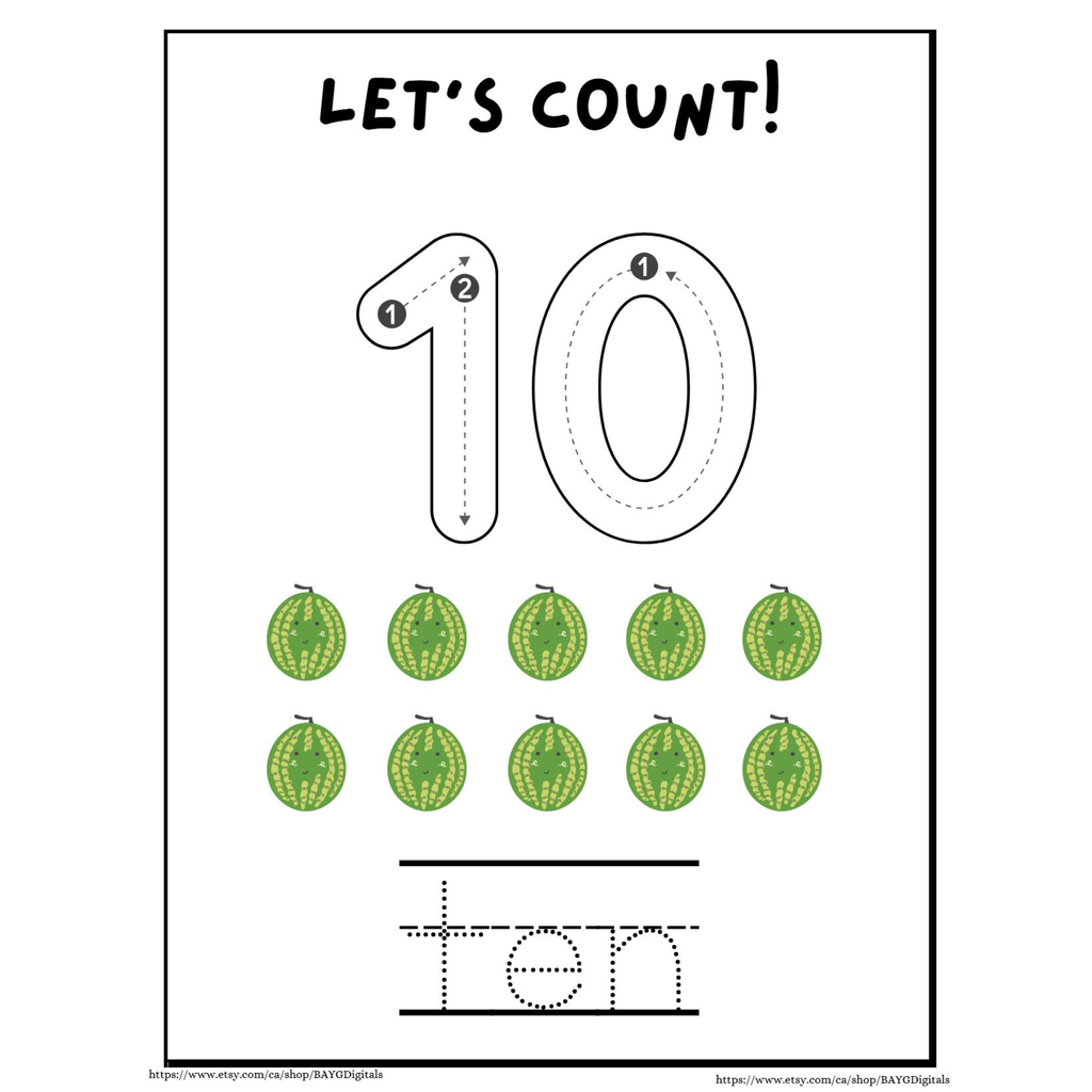 Let’s Count Number Tracing Worksheets