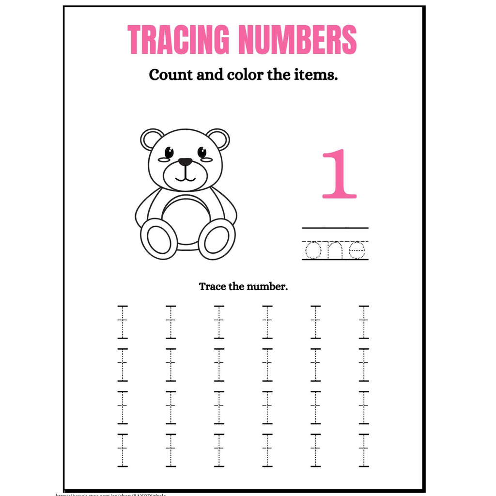 Let’s Count Number Tracing Worksheets