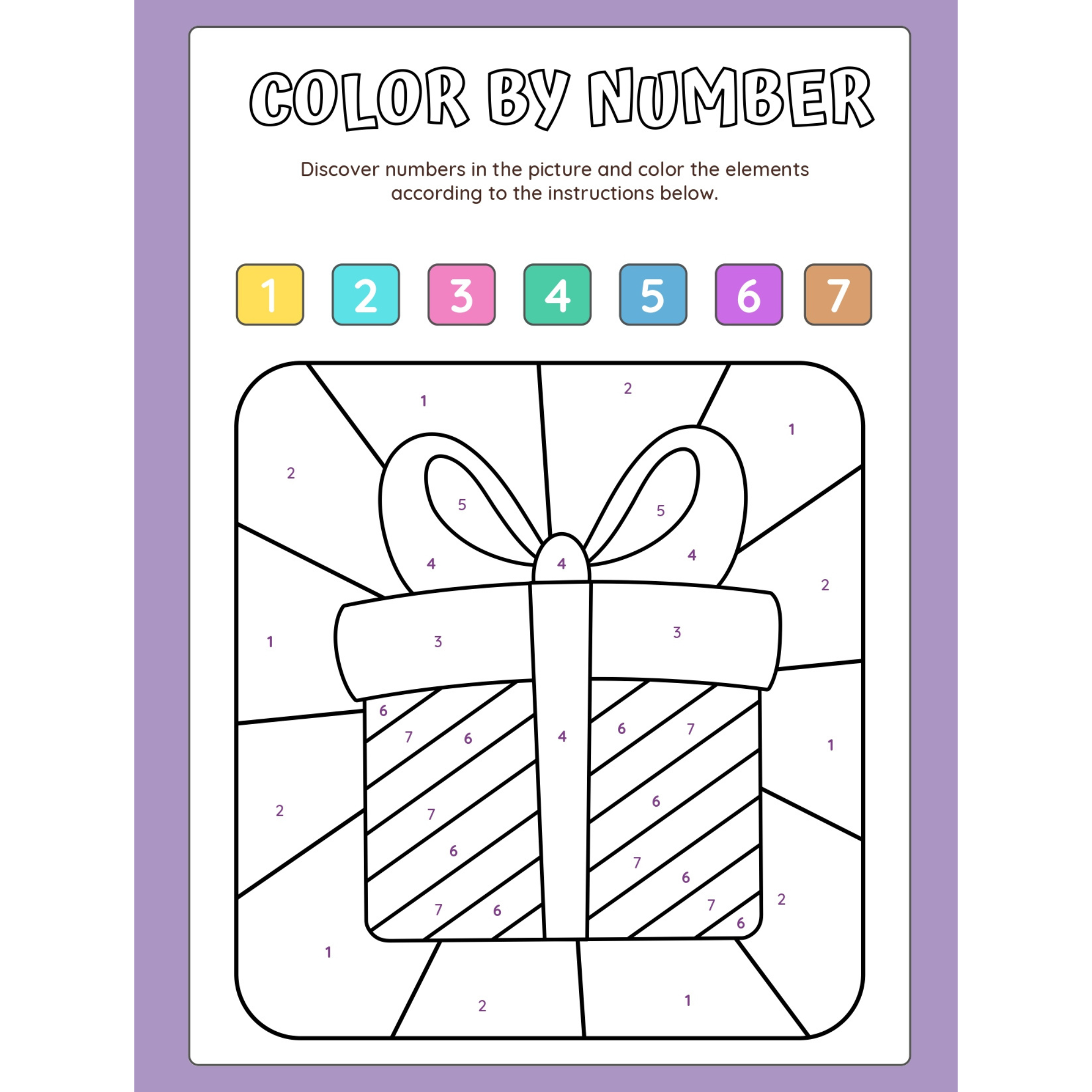 Color by Number Activity Worksheets