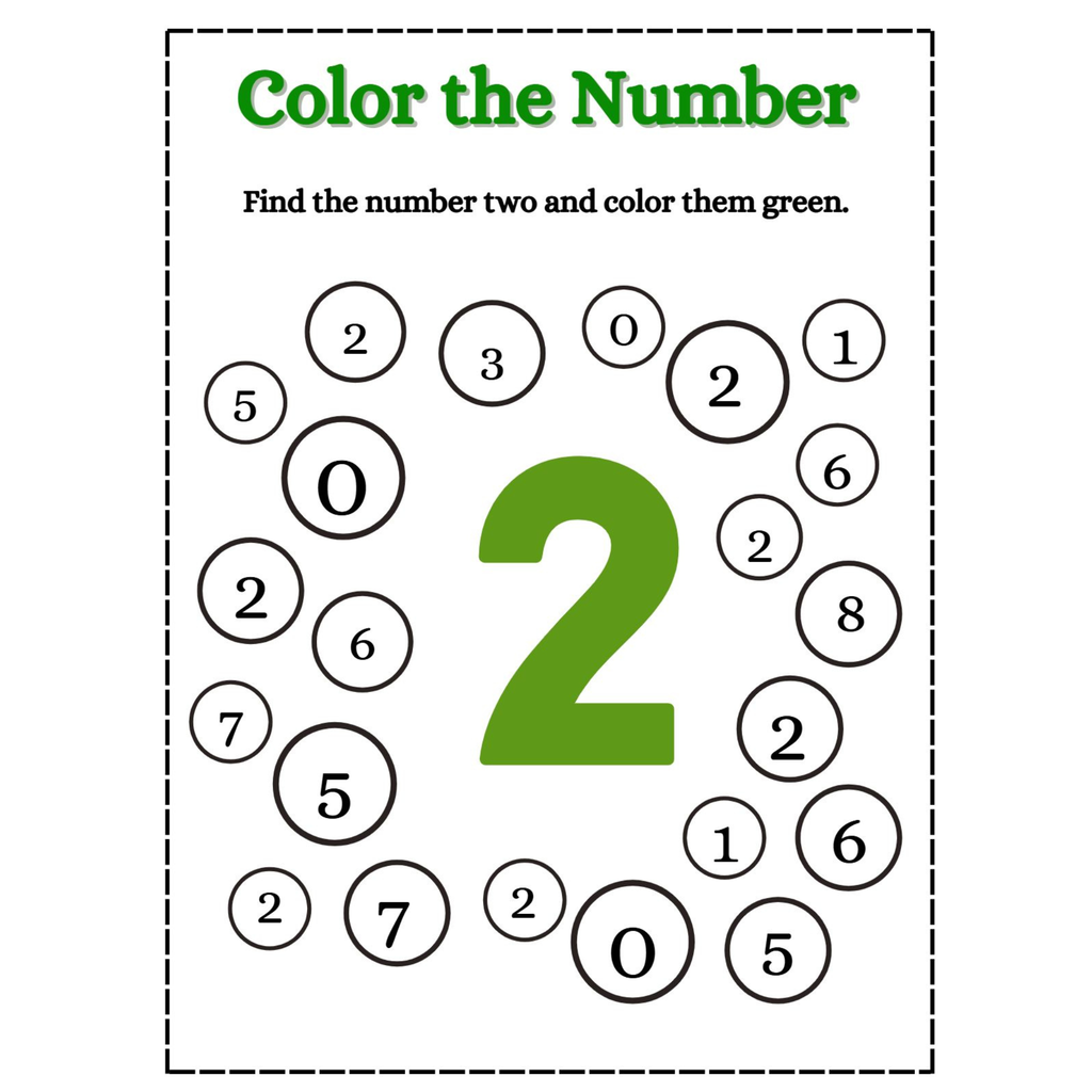 Color the Number Worksheets