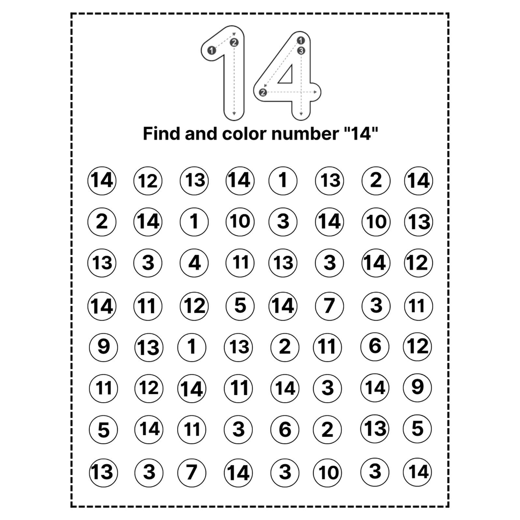 Find and Color Numbers Worksheets