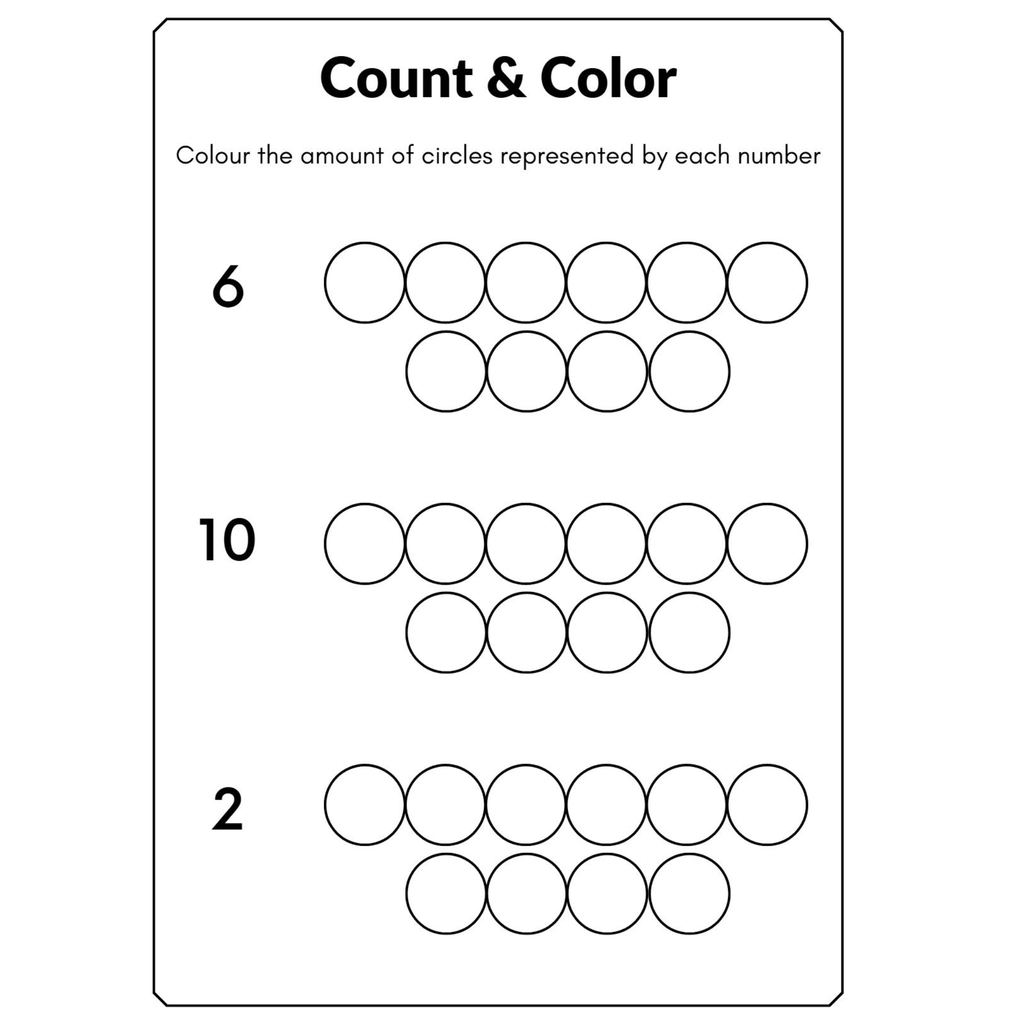 Count and Color Circles Worksheets