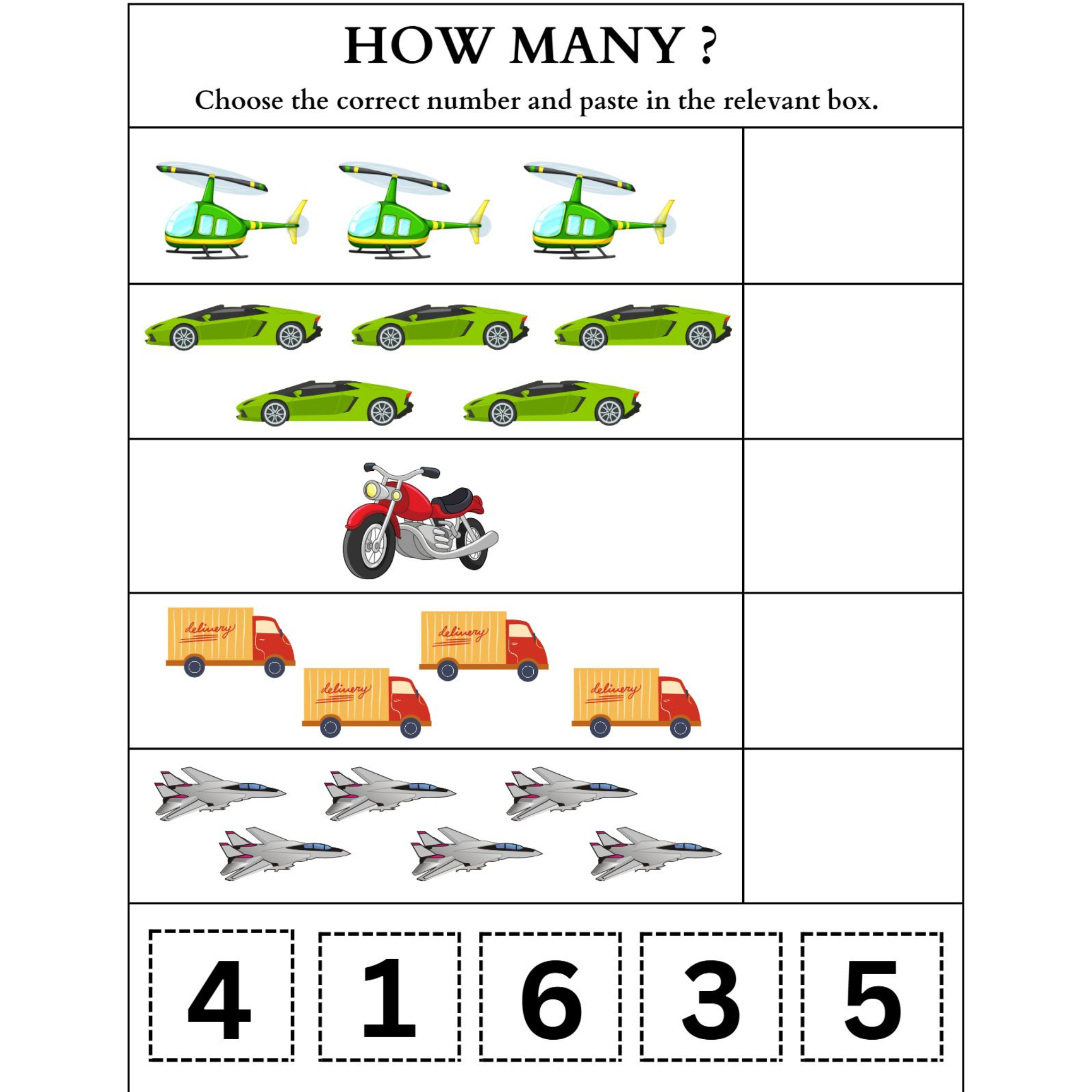 How Many Object Counting Worksheets
