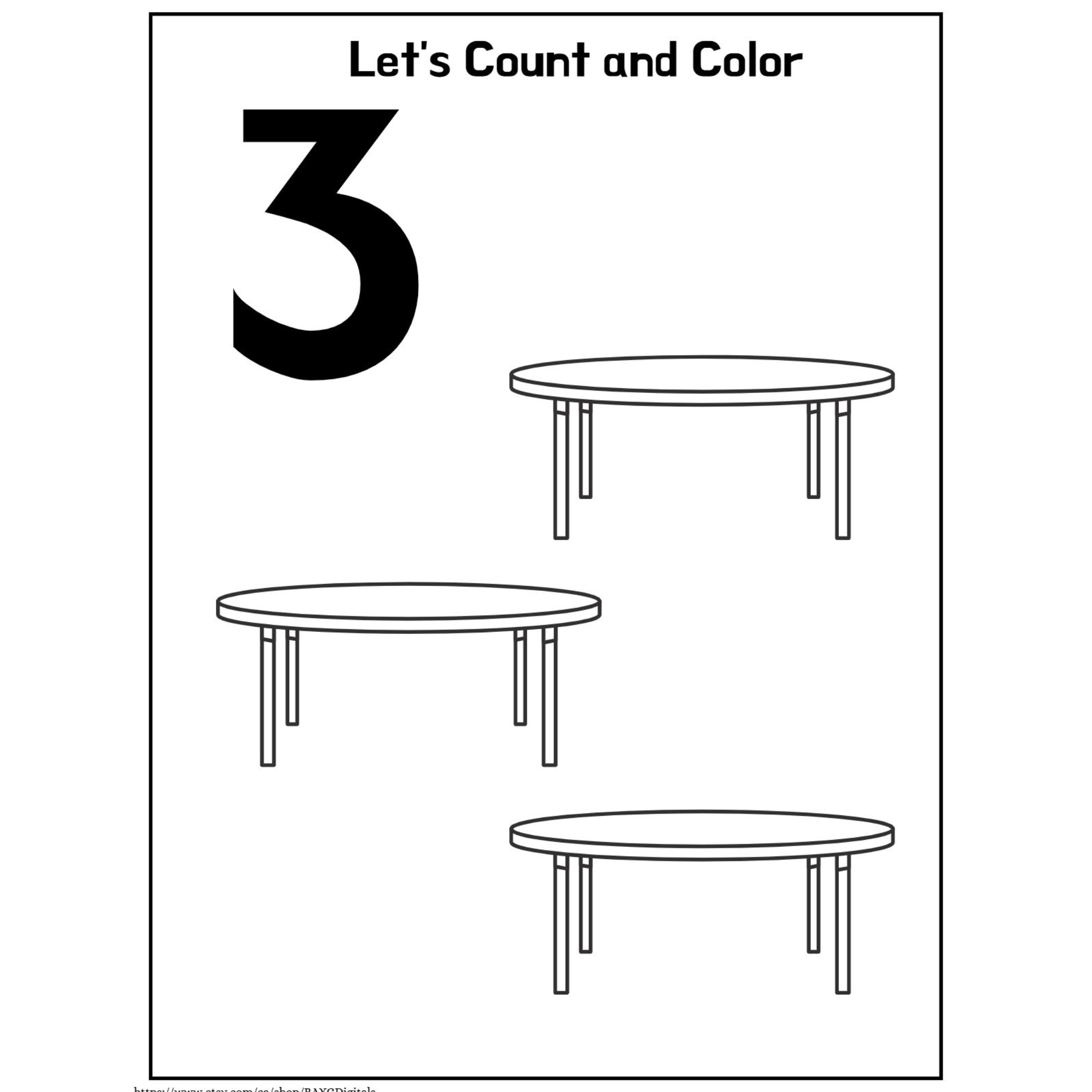 Let’s Count and Color Number Worksheets