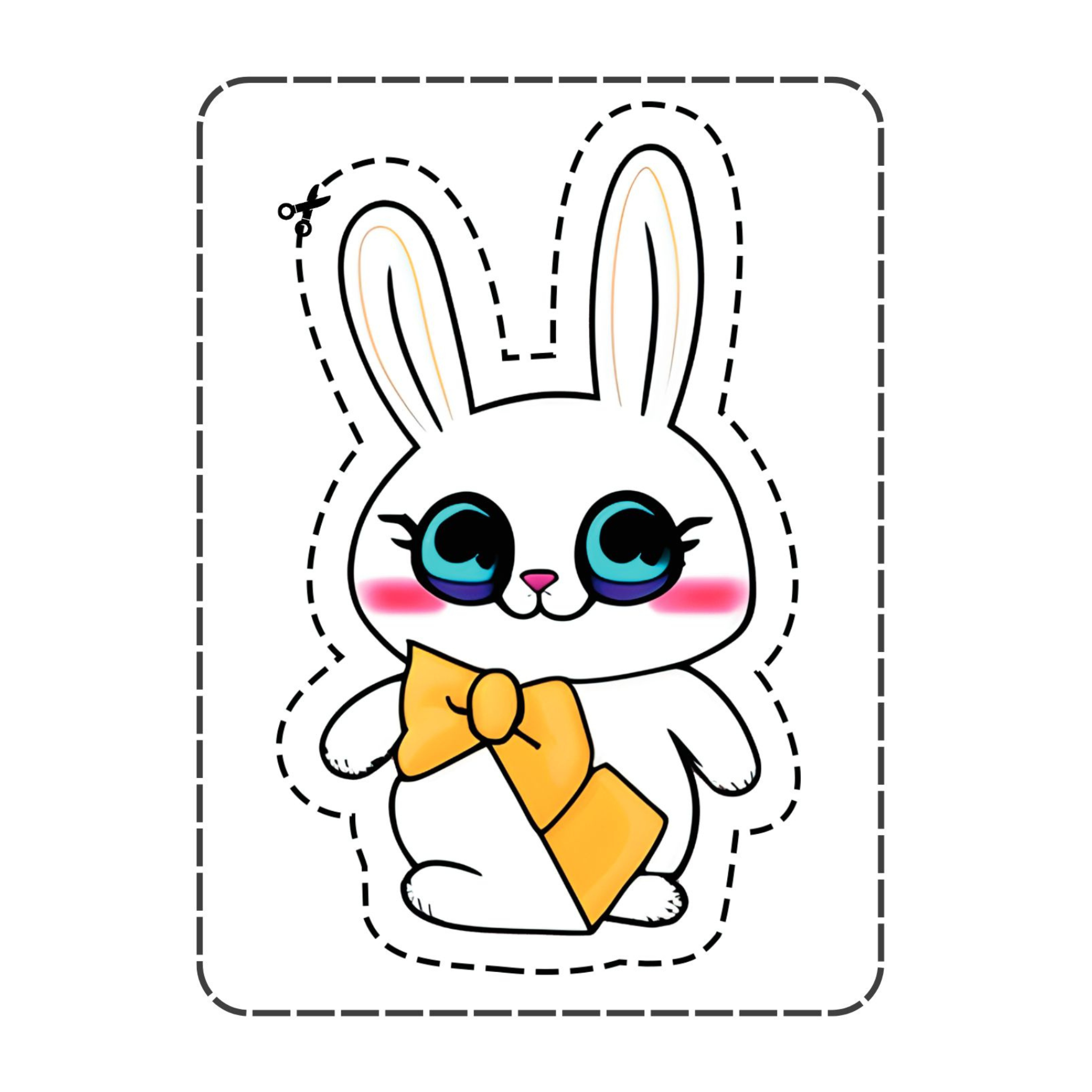 Cute Bunny Scissor Skills Worksheets