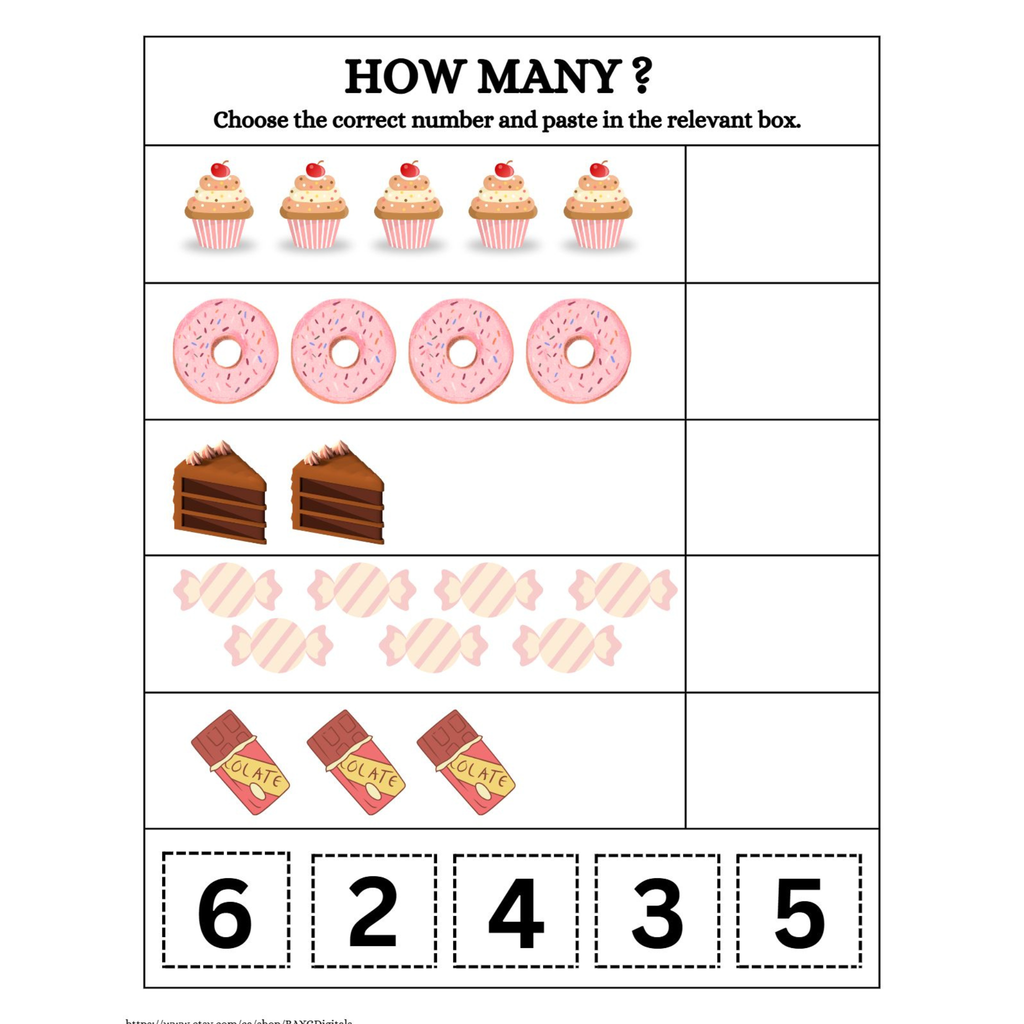 How Many Cut and Paste Counting Numbers