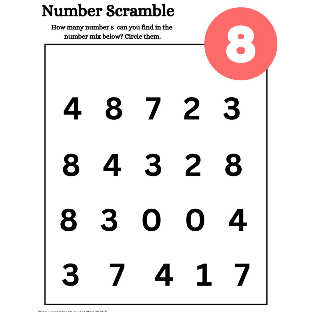 Color Number Scramble Worksheets