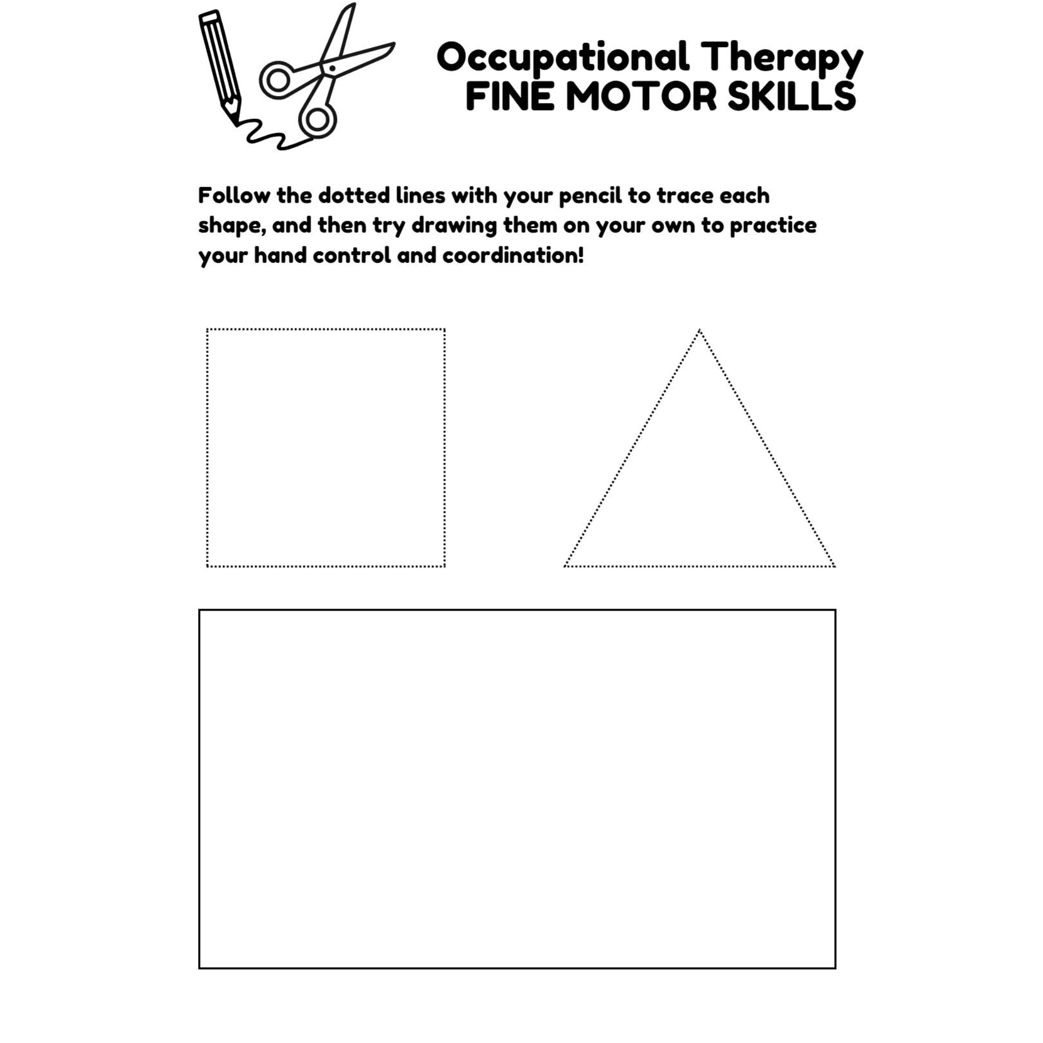 Occupational Therapy Fine Motor Skills Worksheets
