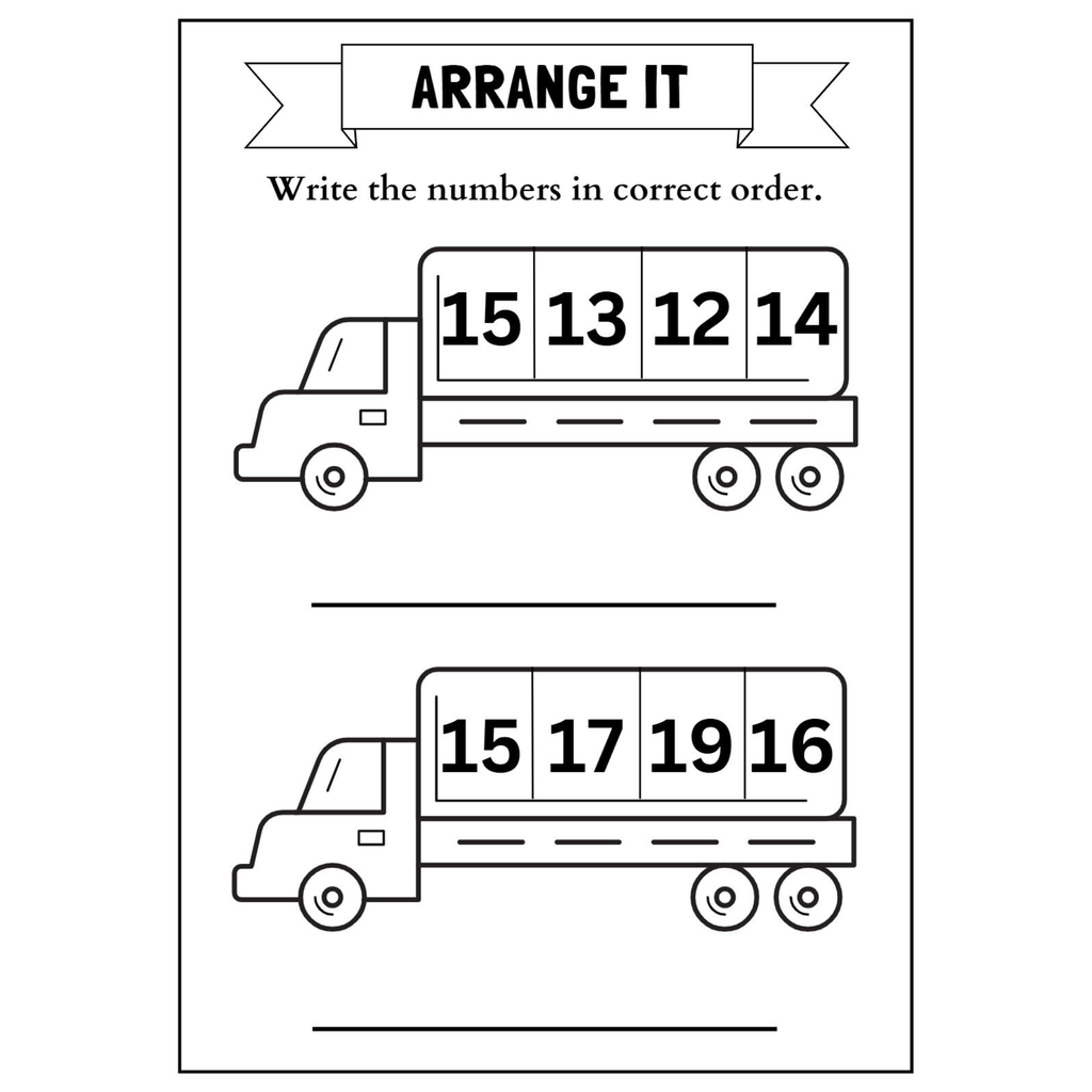 Arrange Numbers in Order Worksheets