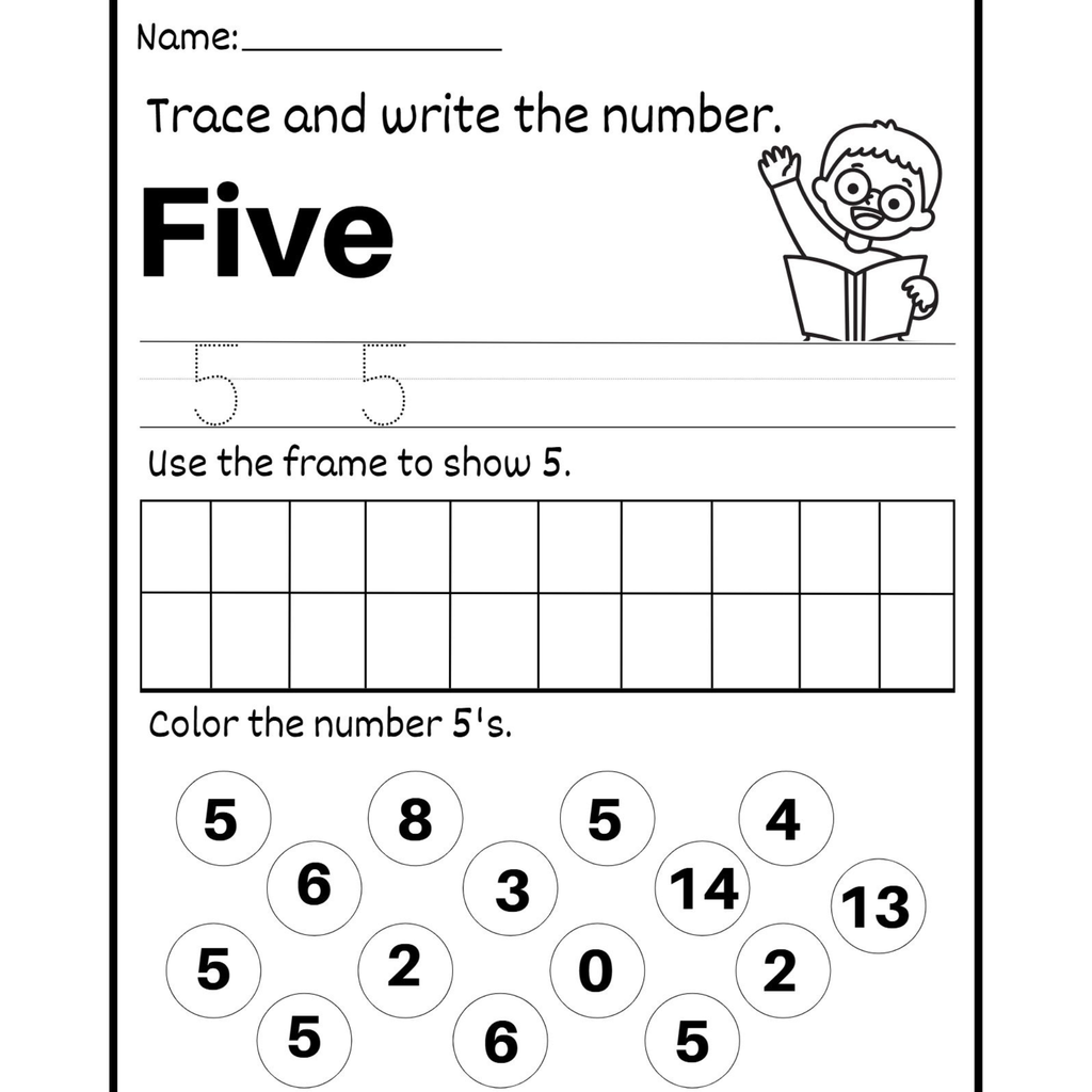 Trace Write and Color Numbers Worksheets