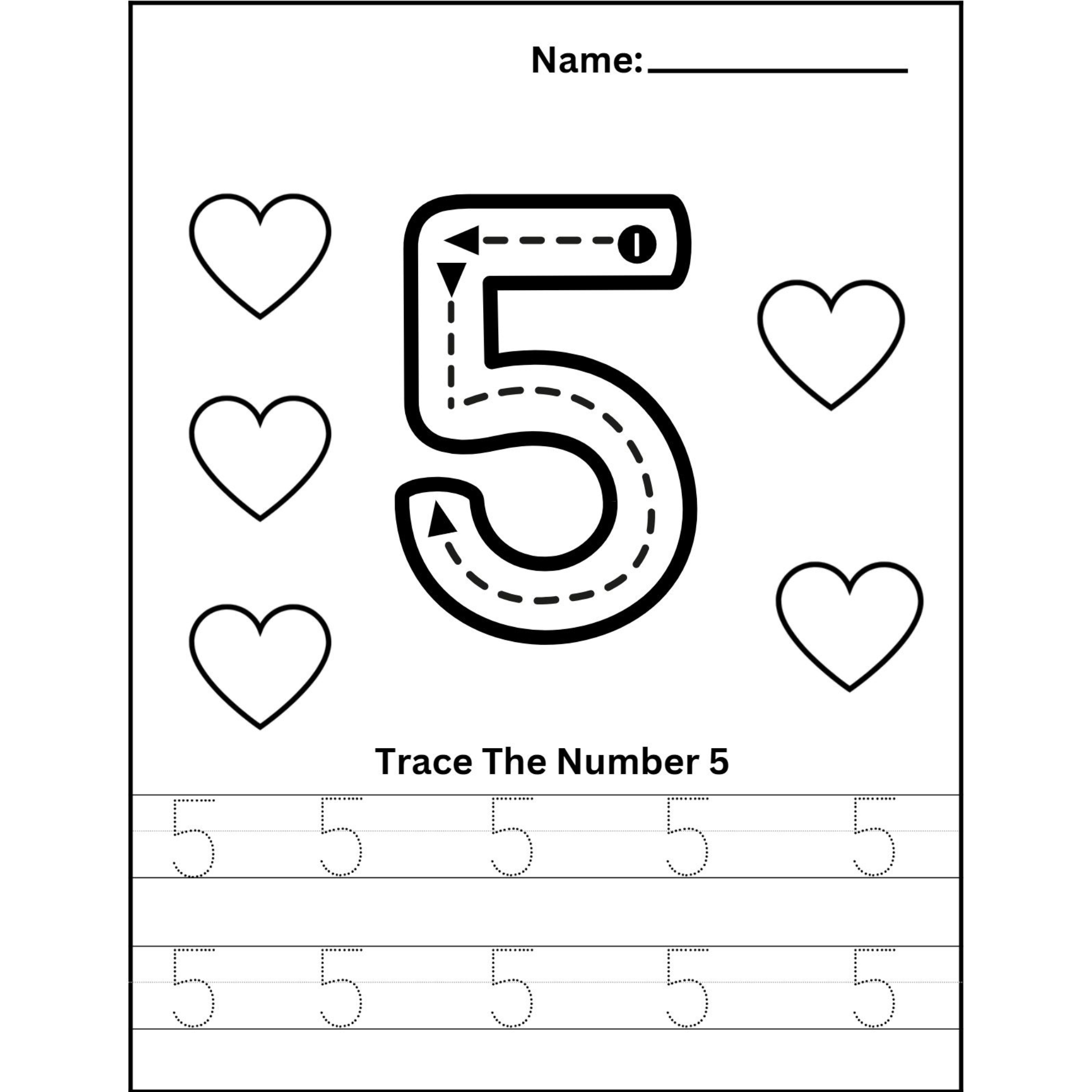 Trace the Number with Objects Worksheets