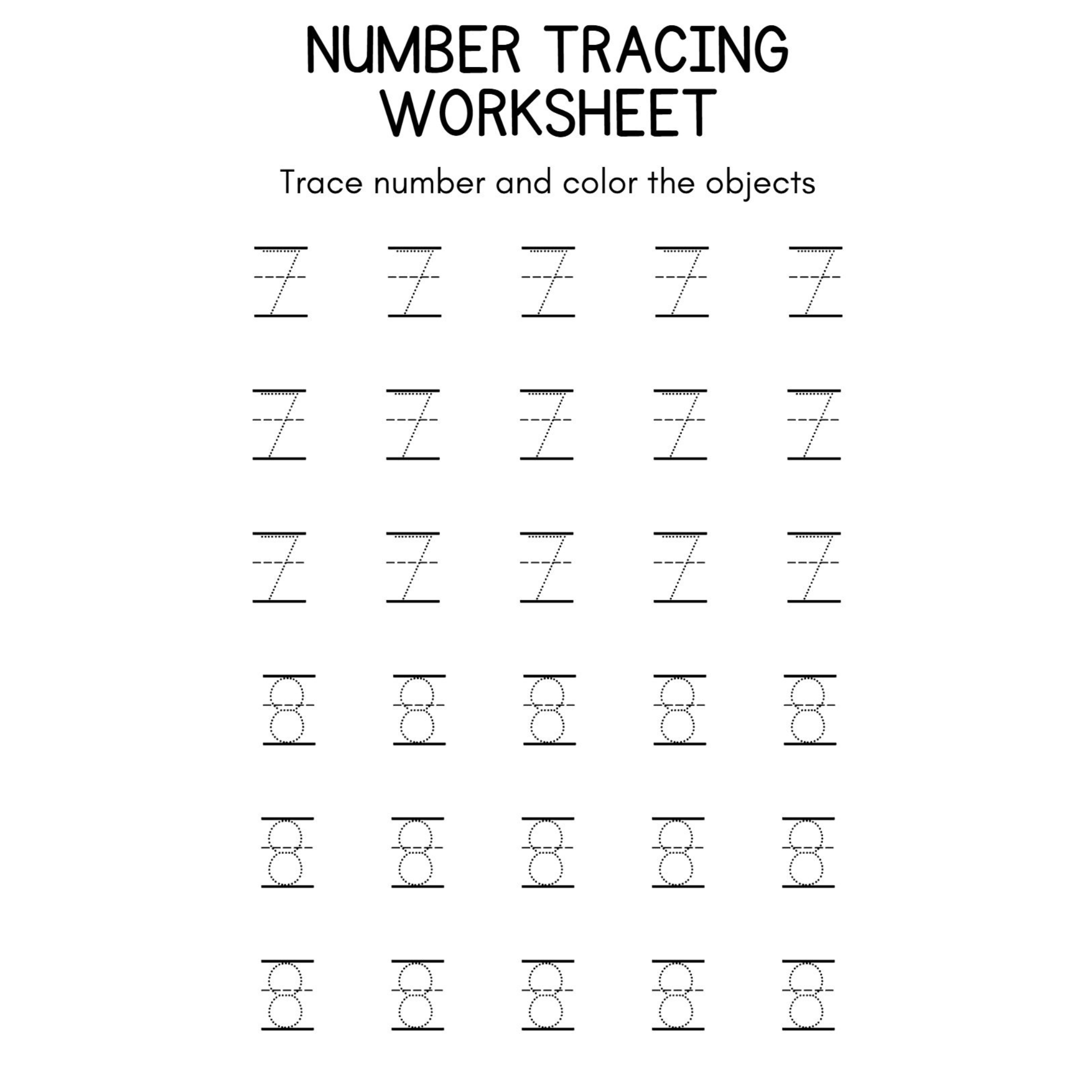 Number Tracing and Coloring Objects
