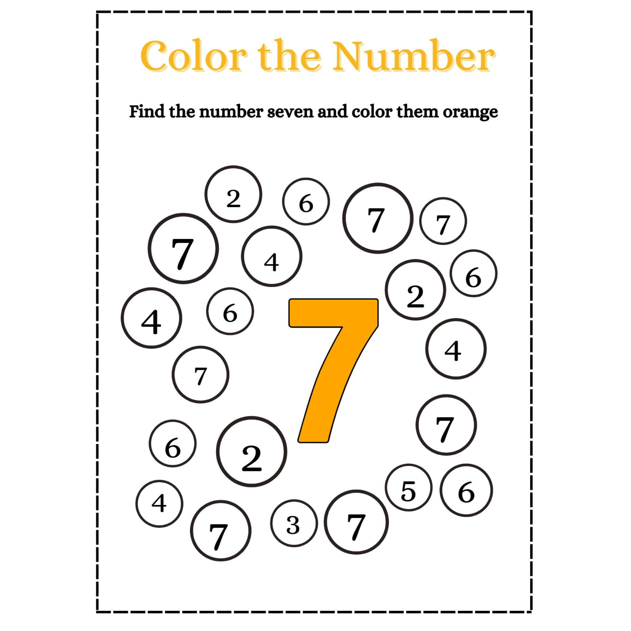 Color the Number Worksheets