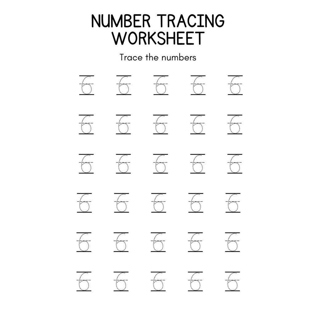 Number Tracing Practice Worksheets