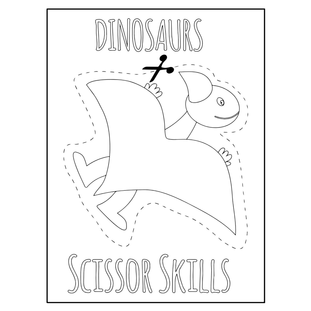 Dinosaur Coloring and Scissor Skills Activities