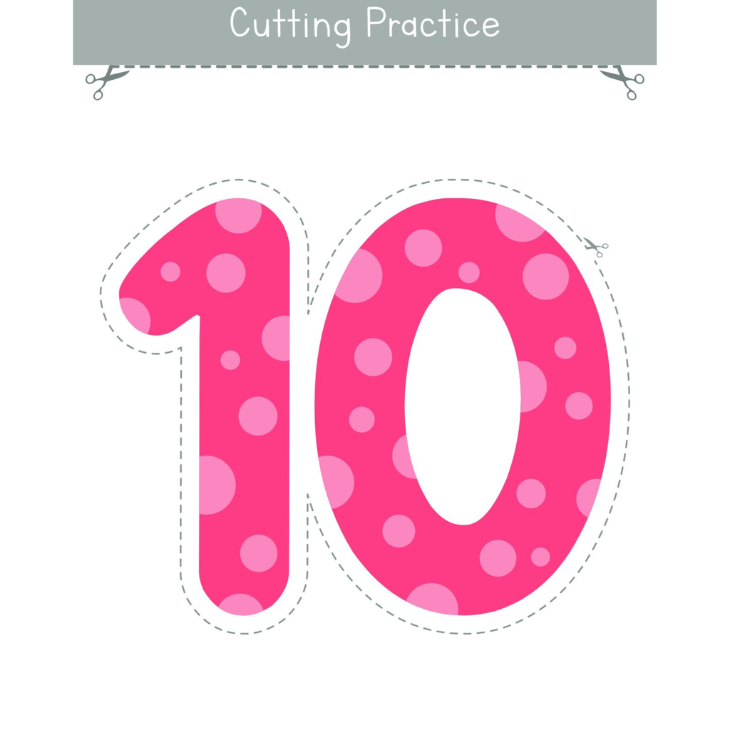 Numbers 0 to 10 Cutting Practice Worksheets