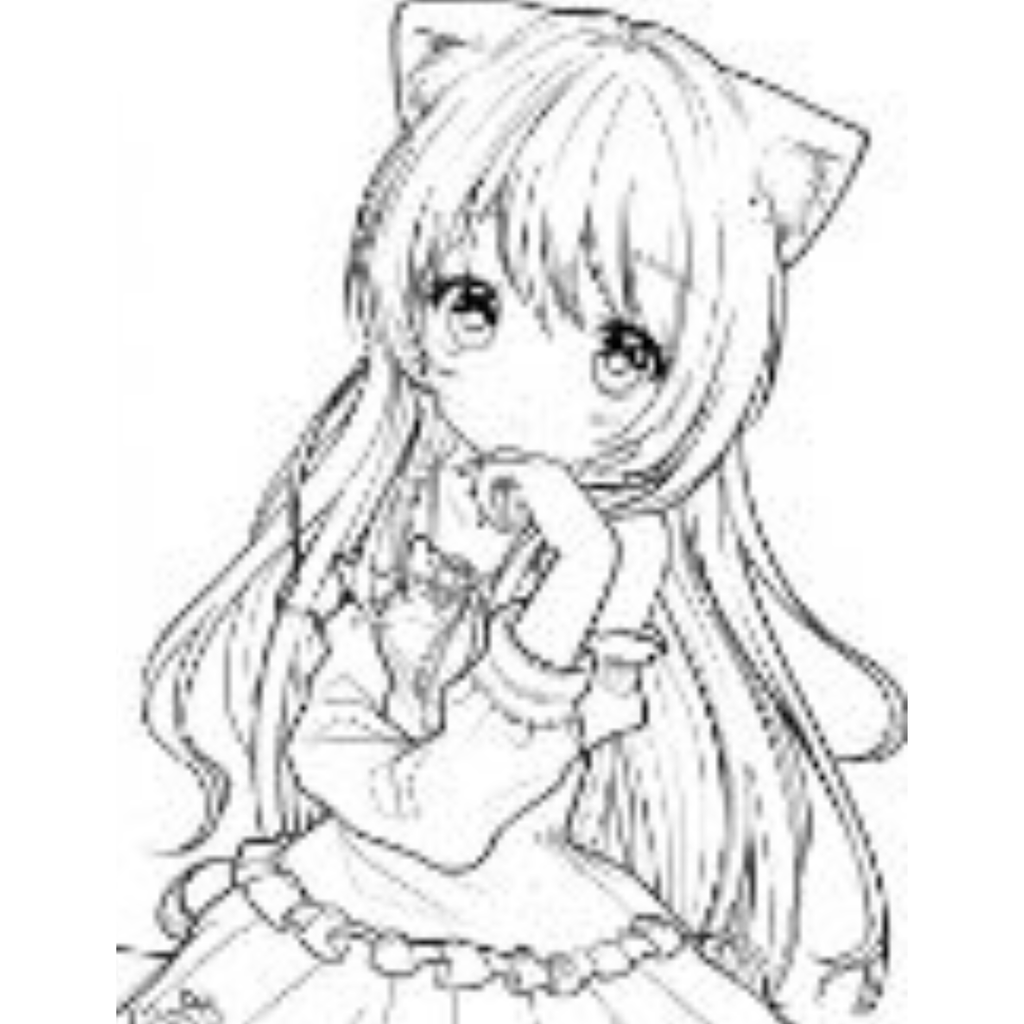 Cute Anime Girl Coloring Book