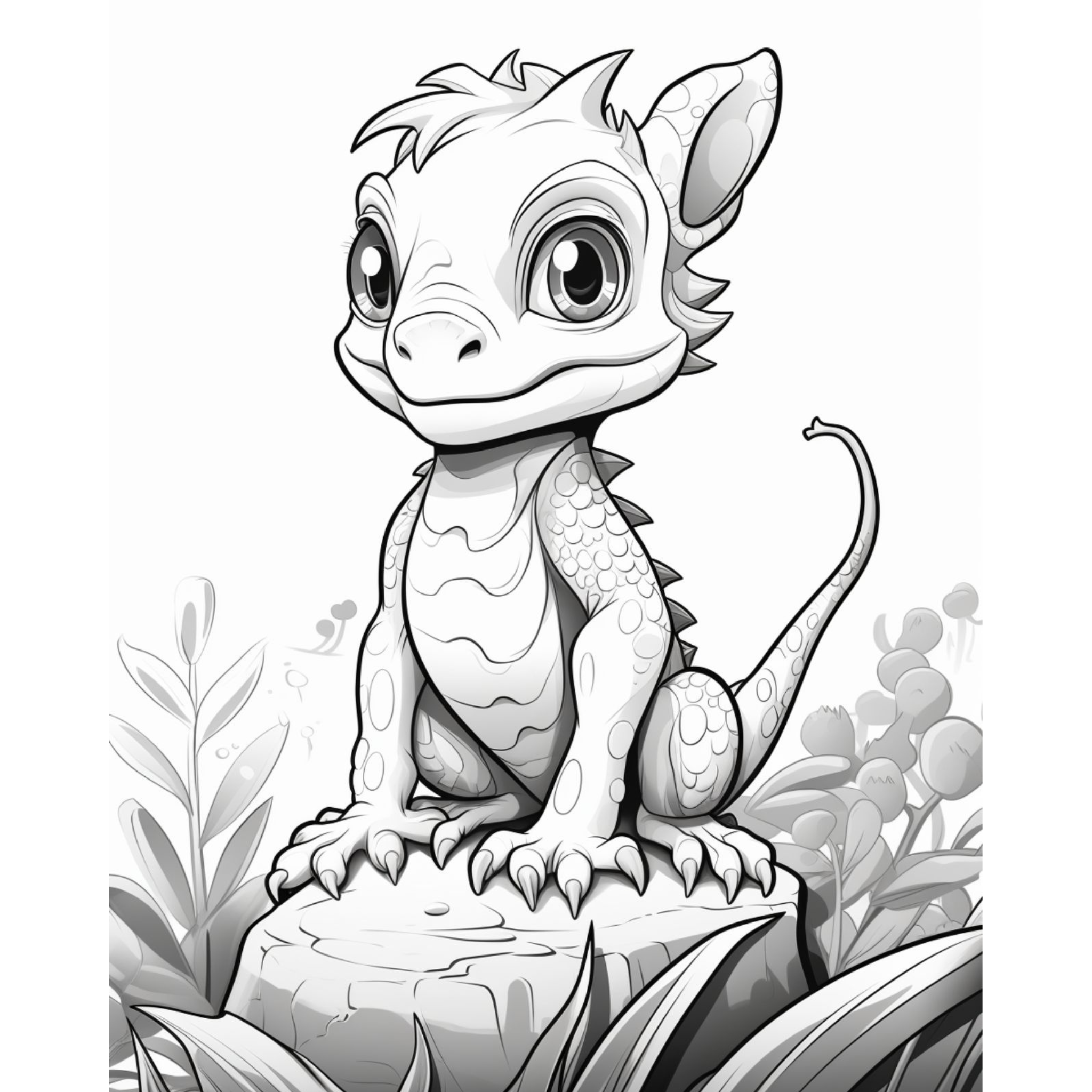 Cute Baby Dinosaur Coloring Pages