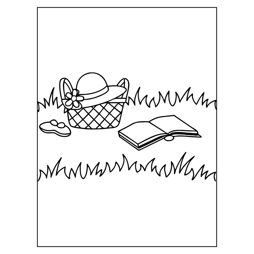 Spring Picnic Basket Coloring Pages