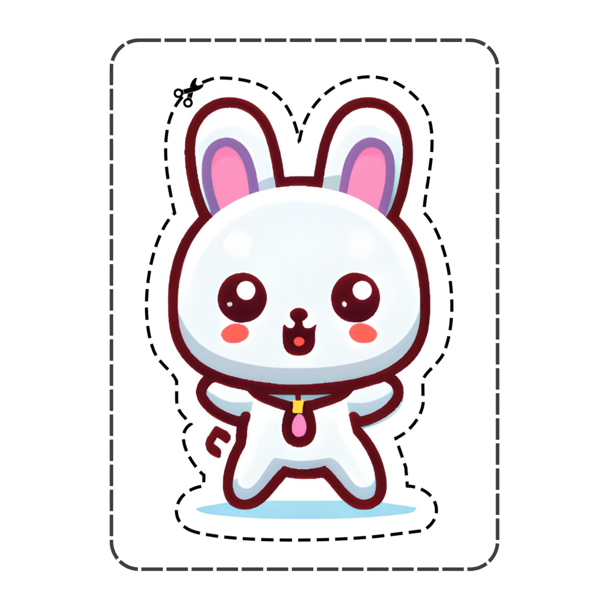 Cute Bunny Scissor Skills Worksheets