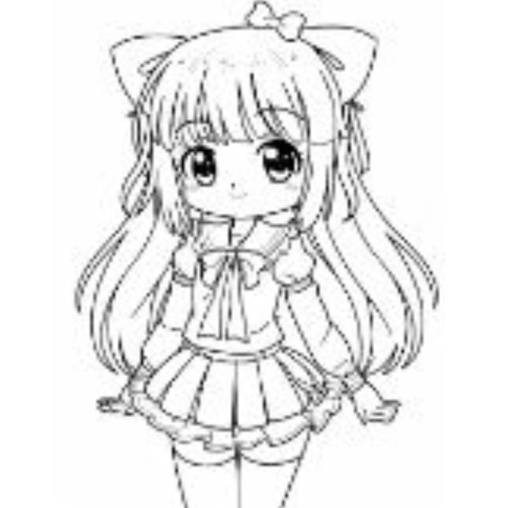 Cute Anime Girl Coloring Book