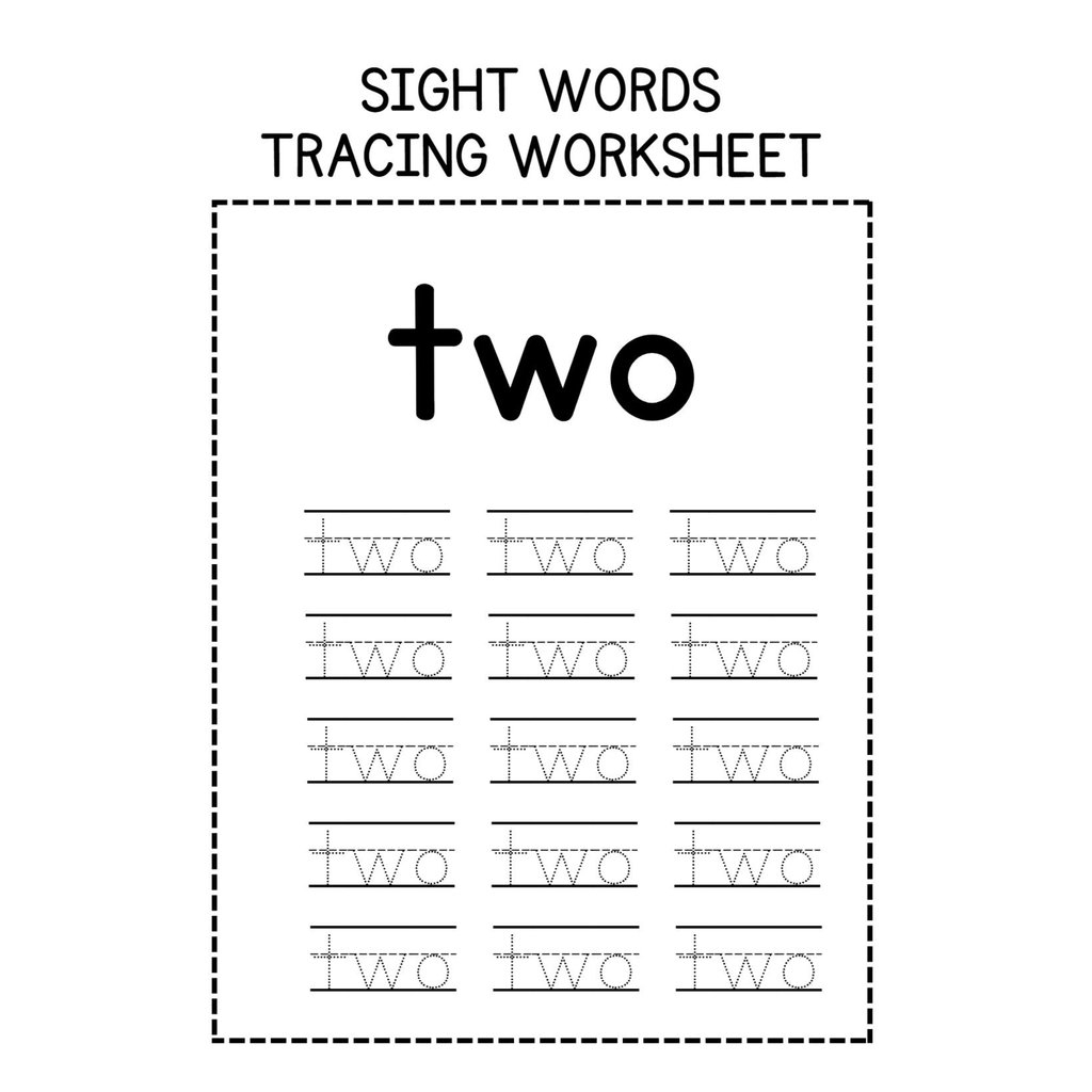 Sight Word Tracing Sentence Worksheets