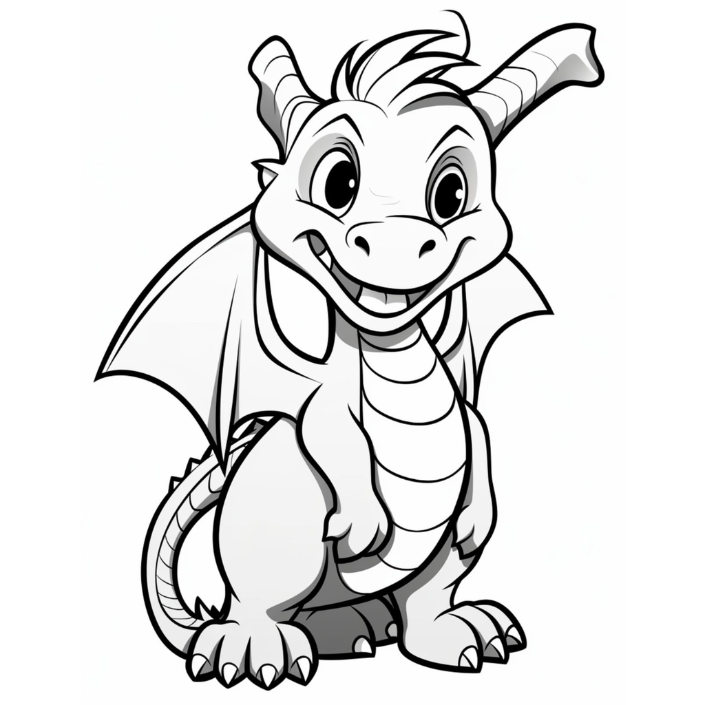 Cute Dragon Coloring Book