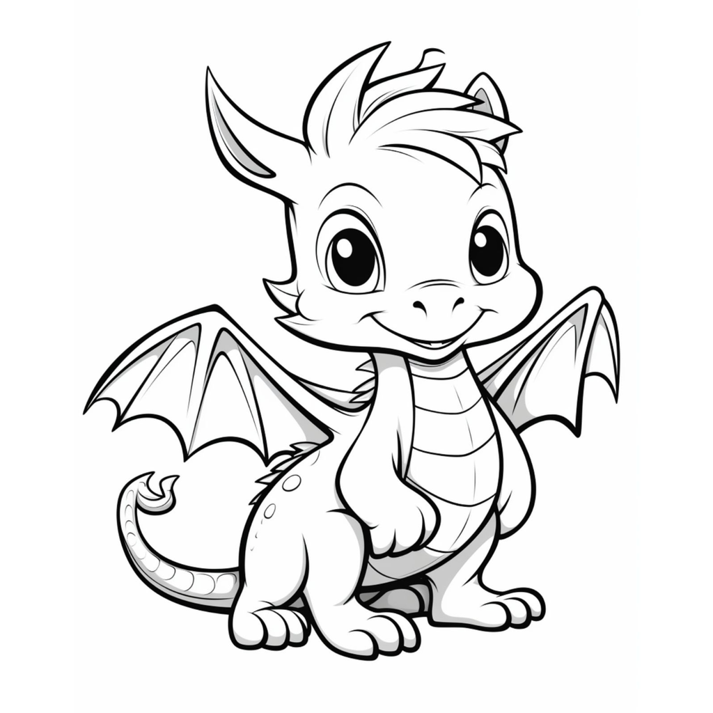 Cute Dragon Coloring Book