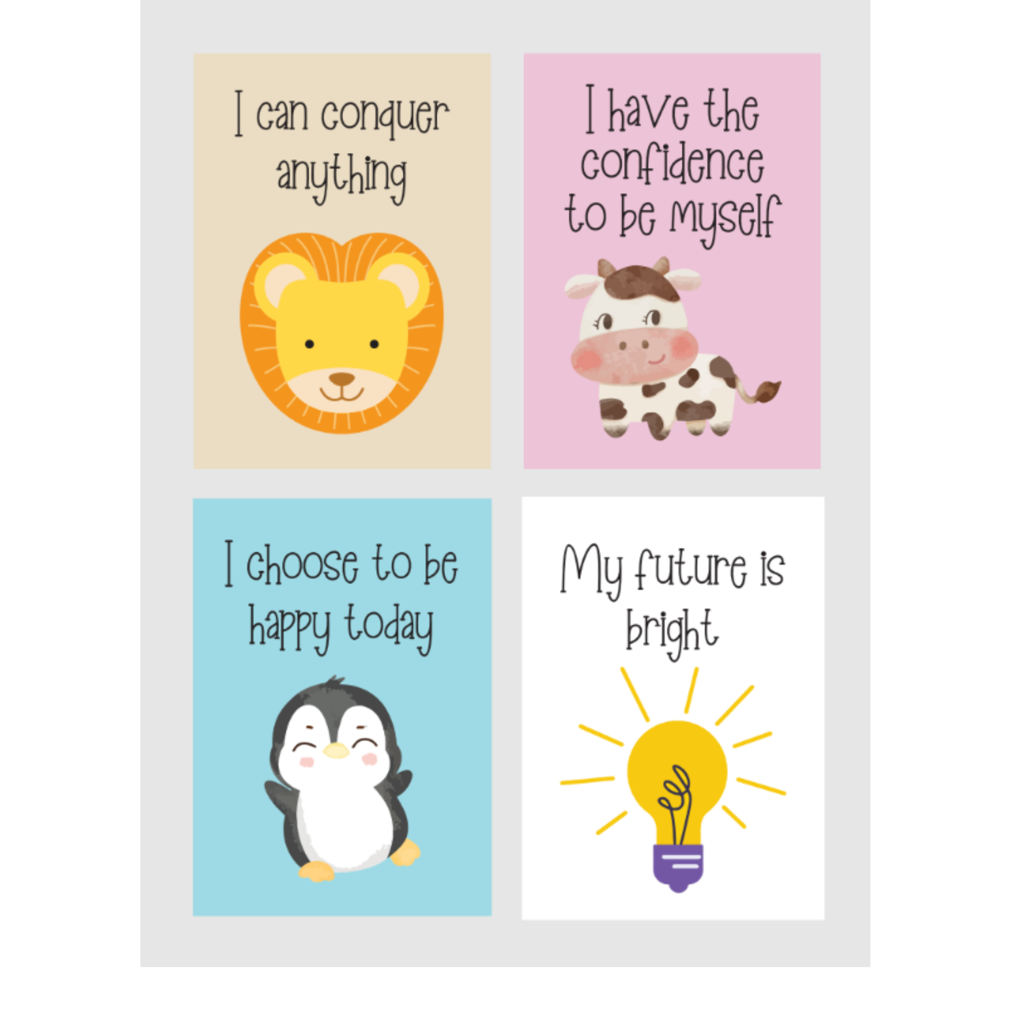 Kids Positive Affirmation Cards