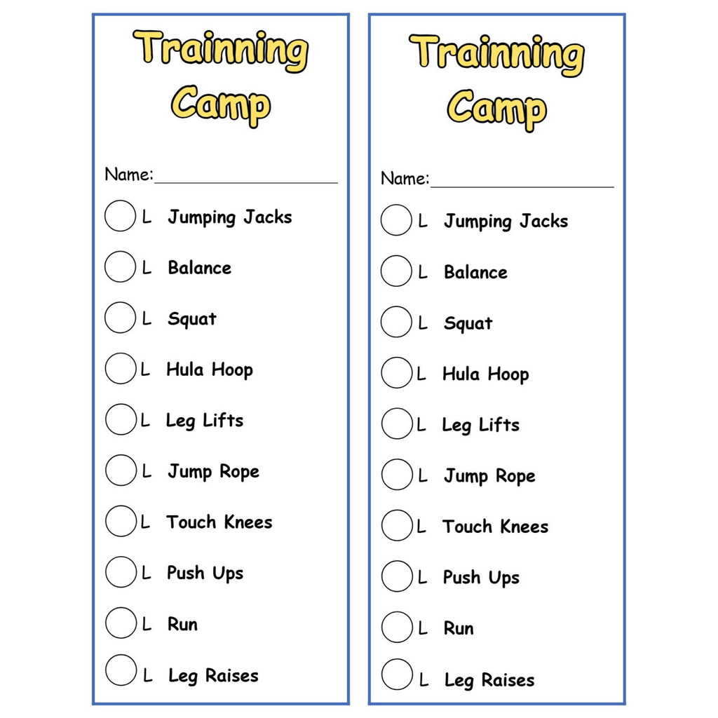 Kids Sports Training Exercise Cards